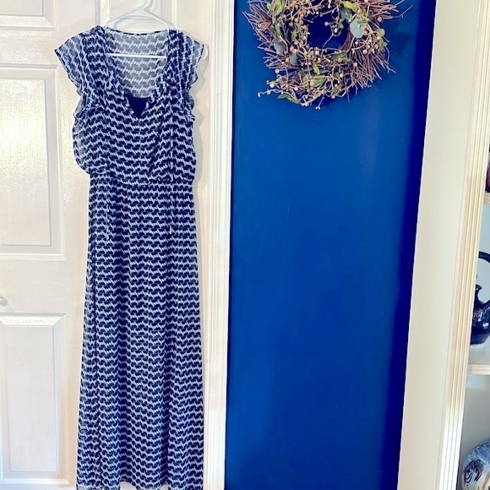 Women’s London Times Short Sleeve Sheer Round Neck Maxi Dress Size 6 - Picture 1 of 10